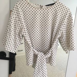 Zara top black white